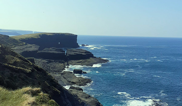 Cycling route along cliffs in County Clare