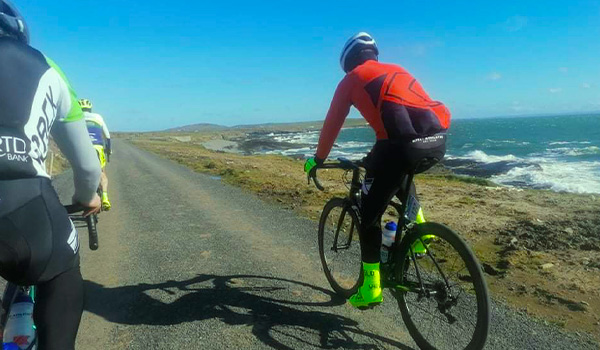 Cycling route along cliffs in County Clare